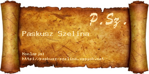 Paskusz Szelina névjegykártya